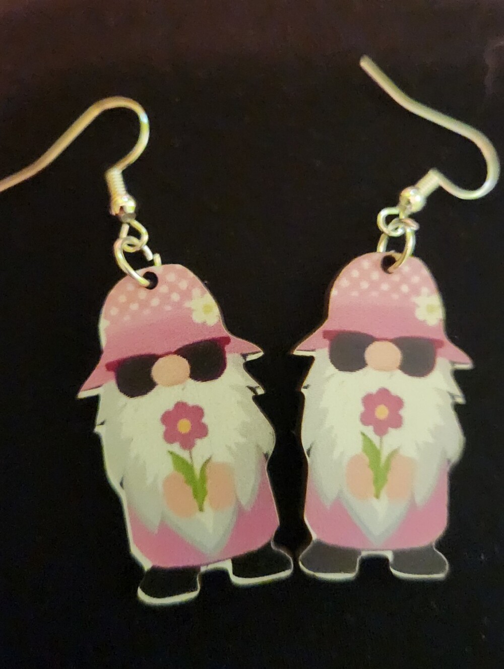 🎉 Spring-themed Gnome Wooden Earrings